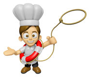 3d Chef Man Mascot Is Throwing A Lifeline  Work And Job Characte    
