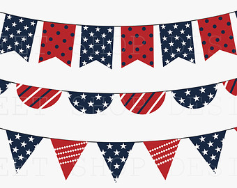 50  Off Sale   Bunting Clip Art 4t H Of July Clip Art Royalty Free    