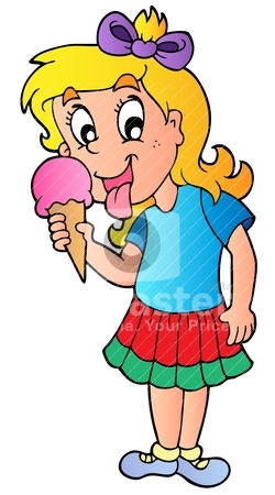 Cartoon Girl With Icecream Stock Vector Clipart Cartoon Girl With
