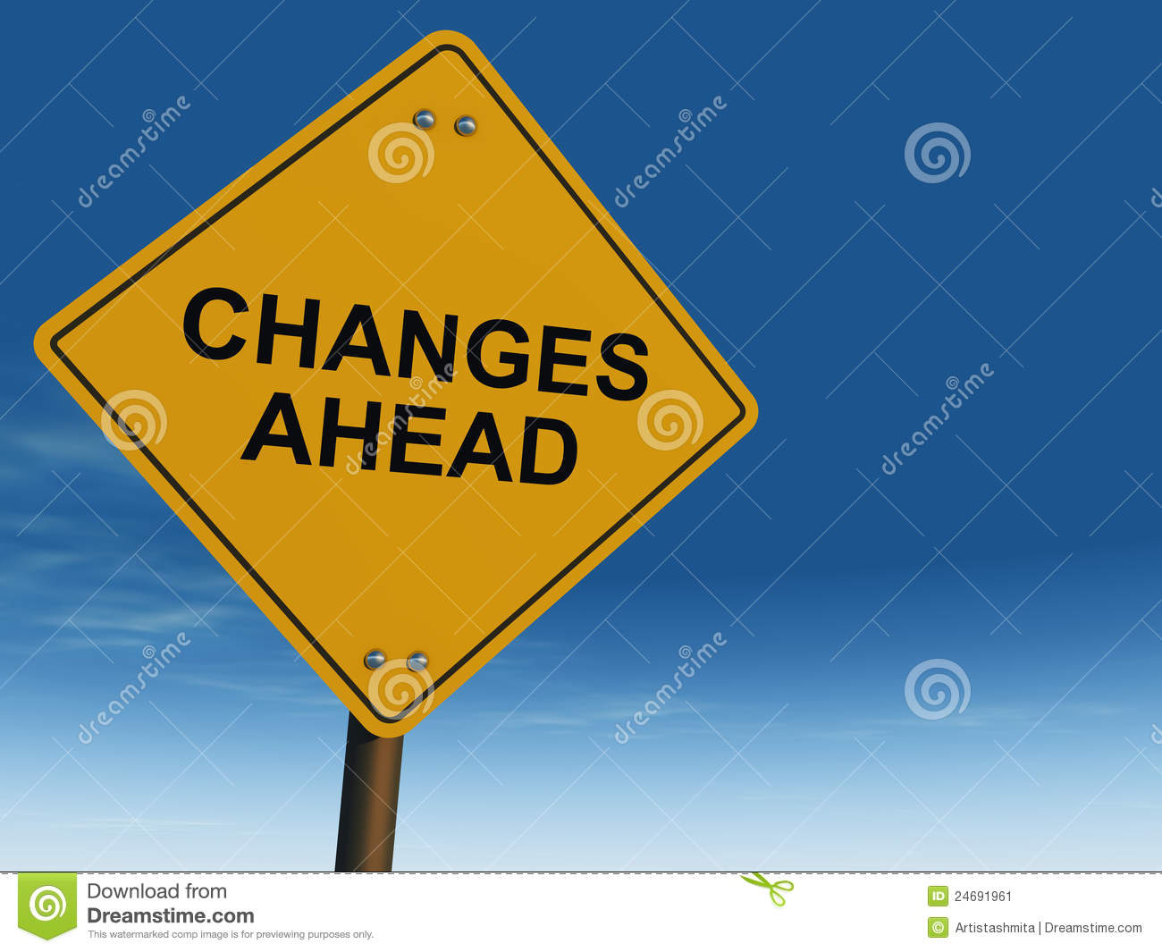 Changes Ahead Road Sign Organizational Change Management And Forecast
