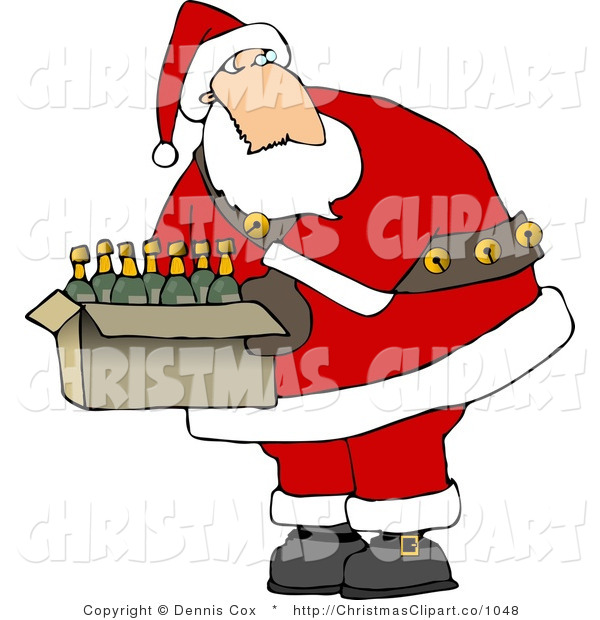 Christmas Clip Art Of Santa Carrying An Overloaded Gift Sack By Bnp