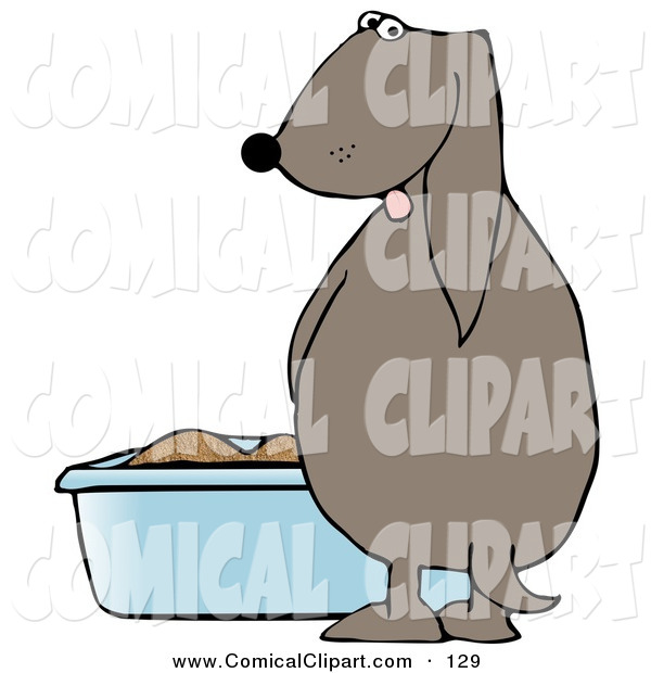     Clip Art Of A Silly Dog Urinating In A Litter Box By Djart    129