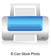 Computer Printer   Illustration Of Computer Printer On White