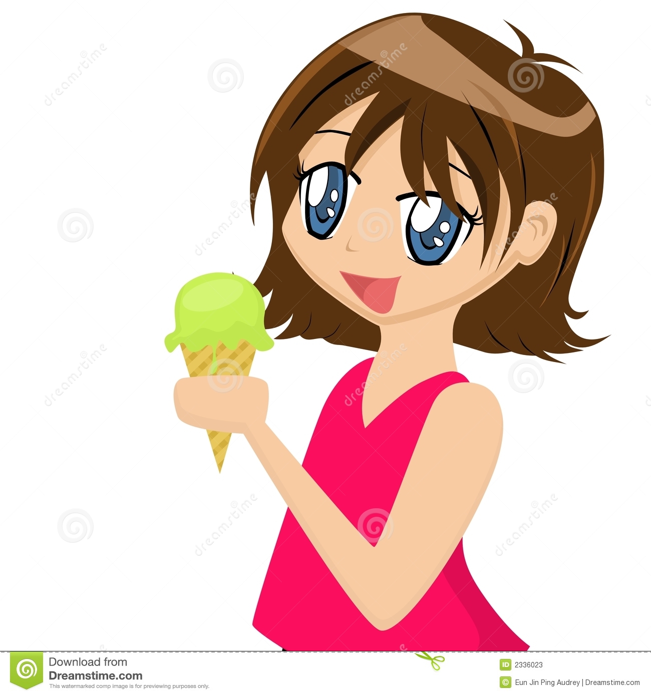 Girl Eating Ice Cream Stock Photos   Image  2336023