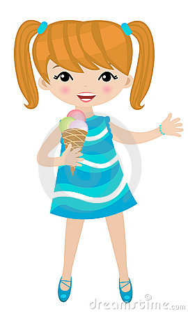 More Similar Stock Images Of   Little Girl Eating Ice Cream