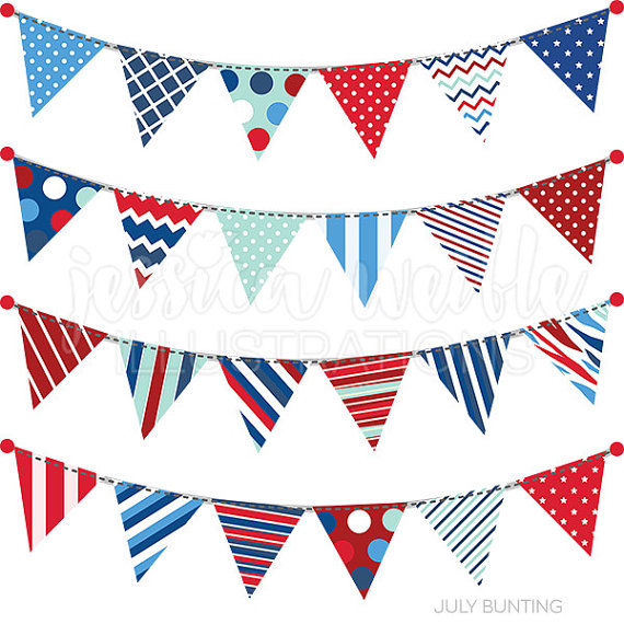     Or Personal Use Patriotic Graphics July 4 Garland Bunting Clipart