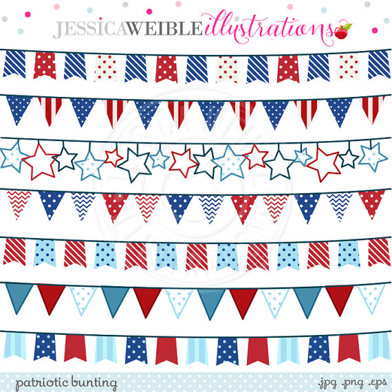 Patriotic Bunting Clipart Patriotic Banners Red White Blue Bunting