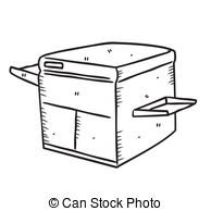 Photocopy Machine In Doodle Style Stock Illustration
