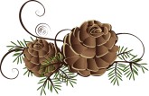 Pine Cone Clipart Decorated Christmas Bells Pine Gift Tag Gold
