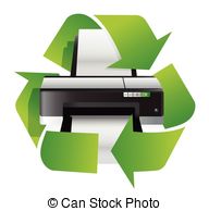 Printer Recycle Concept Illustration Design Over A White