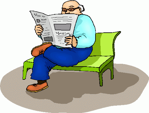 Reading Newspaper Clipart   Reading Newspaper Clip Art