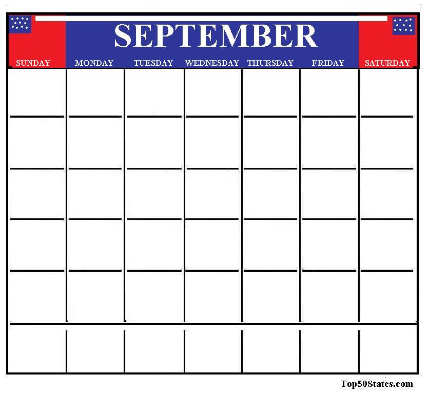 September Calendar Clipart   Calendar Template 2016