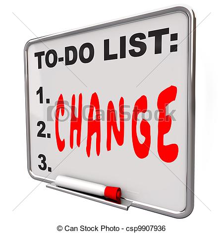Stock Illustration Of To Do List Change Word Dry Erase Board Improve