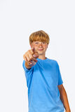 Teen Boy Points His Finger At You Royalty Free Stock Photos