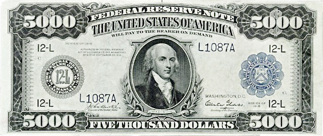 Us Currency Us Currency Large Five Thousand Dollar Bill Us 1918 Jpg