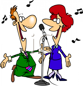     0811 0316 4957 Cartoon Of A Singing Duet Clipart Image Jpg Karaoke
