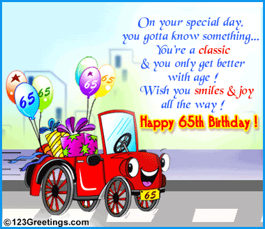 65th Birthday Cards Happy 65th Birthday Wishes