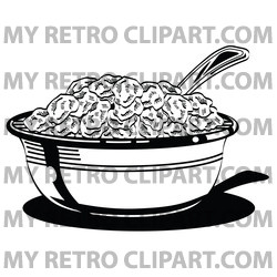 81738 Black And White Bowl Of Cereal With A Spoon Jpg