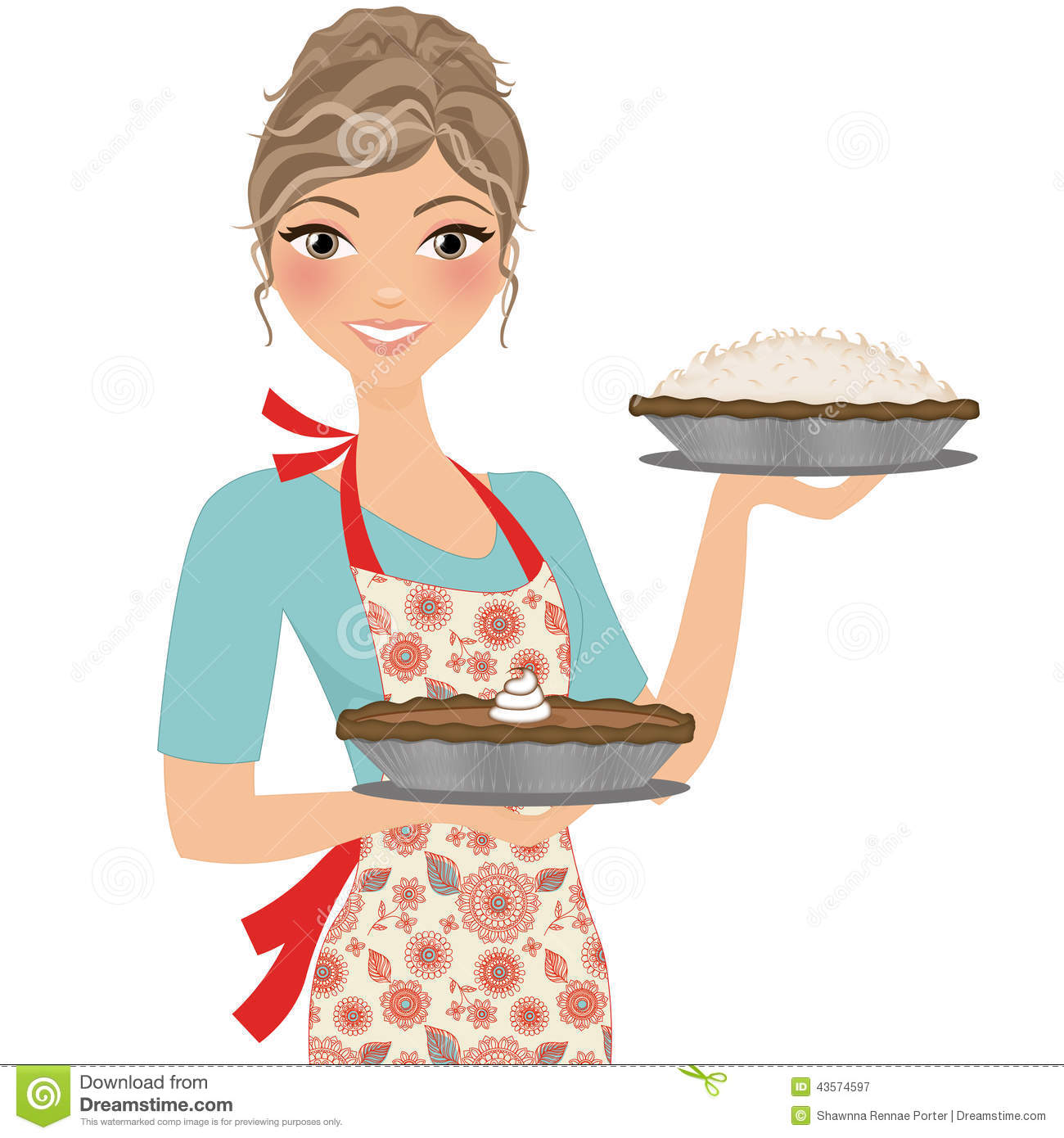Baker Girl With Pies Stock Photo   Image  43574597