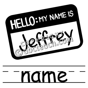 Clip Art  Basic Words  Name B W Labeled   Preview 1
