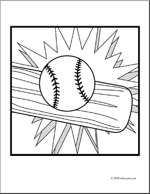 Clip Art  Sports Icon  Baseball 1  Coloring Page    Preview 1