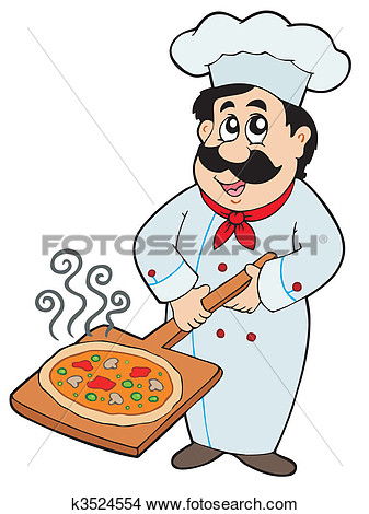Clipart   Chef Cuistot Pizza Avoirs Plaque  Fotosearch   Recherchez    