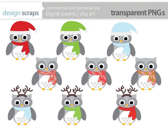 Clipart Santa Christmas Owls Owls Sets Owls Clips Art Owls Boards