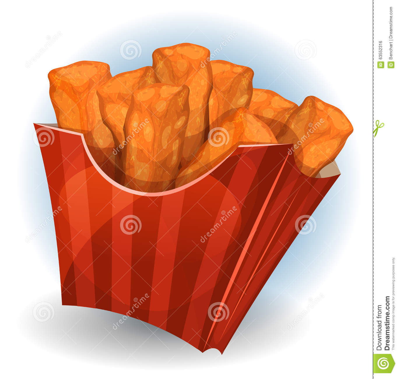 Illustration Of A Cartoon Appetizing Fried Chicken Dips Meal Inside