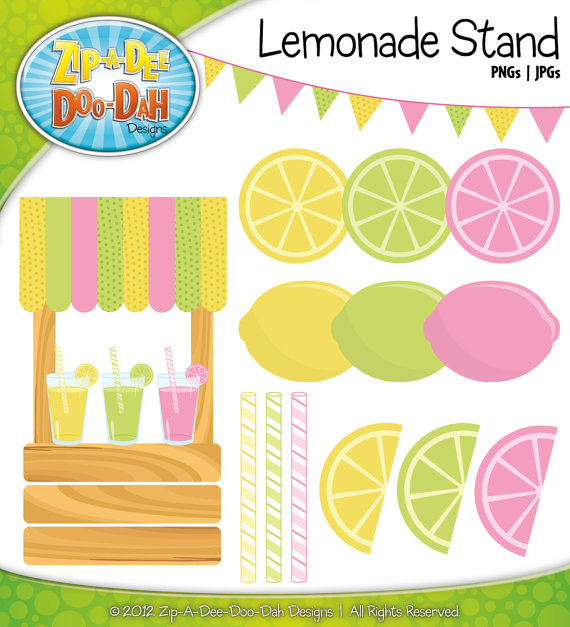 Lemonade Stand Clipart Includes 20 By Zipadeedoodahdesign