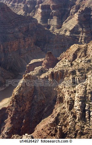 Picture Of Aerial Of Southwest Desert Canyon Cliffs And Colorado River