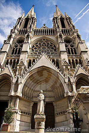 Saint Vincent De Paul Church And Statue Of Joan Of Arc In Marseille