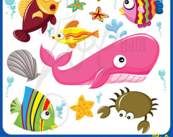 Sea Creatures Clipart Elements Uws0 06 Personal And Commercial Use