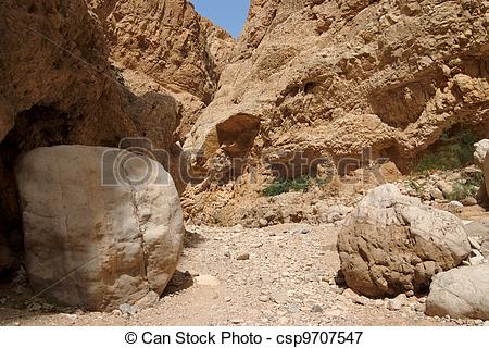 Stock Photo   Boulders In Desert Canyon   Stock Image Images Royalty
