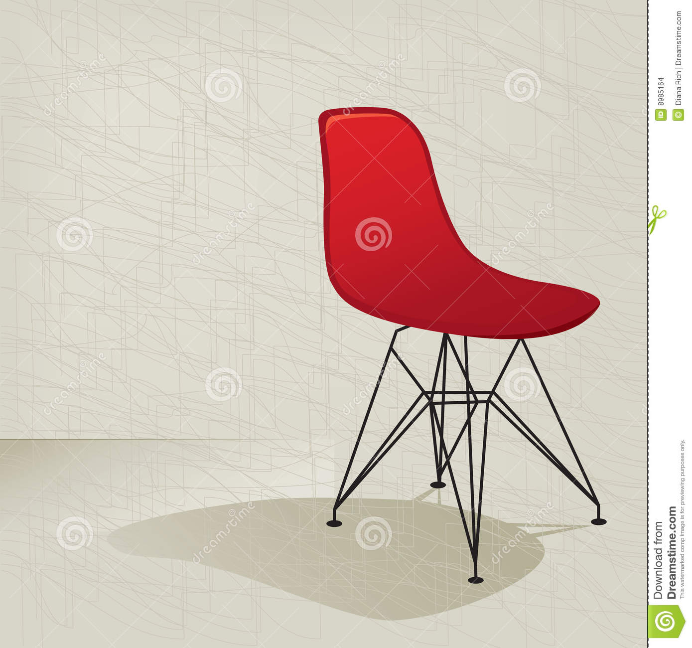 Swanky Retro Red Plastic Mid Century Modern Chair With A Subtle Modern