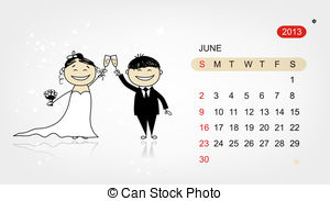 Vector Calendar 2013  Wedding Party For Your Design Vector Clip Art