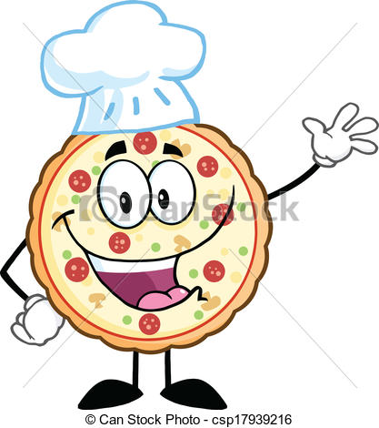 Waving   Funny Pizza Chef Cartoon    Csp17939216   Search Clipart