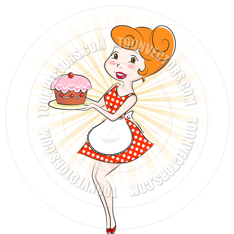 Woman Baker Clipart Cartoon Woman With Cake