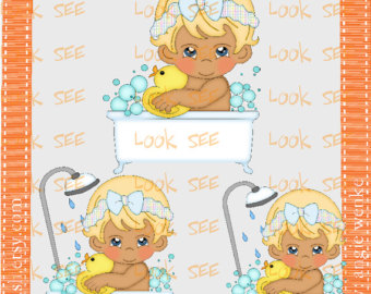 Baby Babies Bath Blonde Girl Time Tub Bathtub Water Rubber Duck
