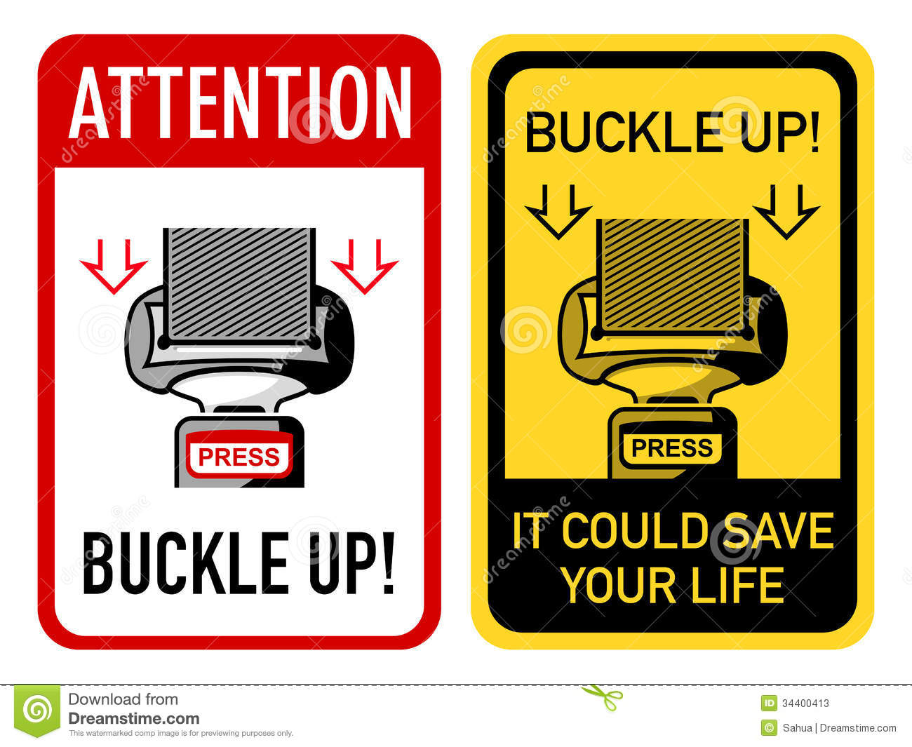Buckle Up Signs Stock Photos   Image  34400413