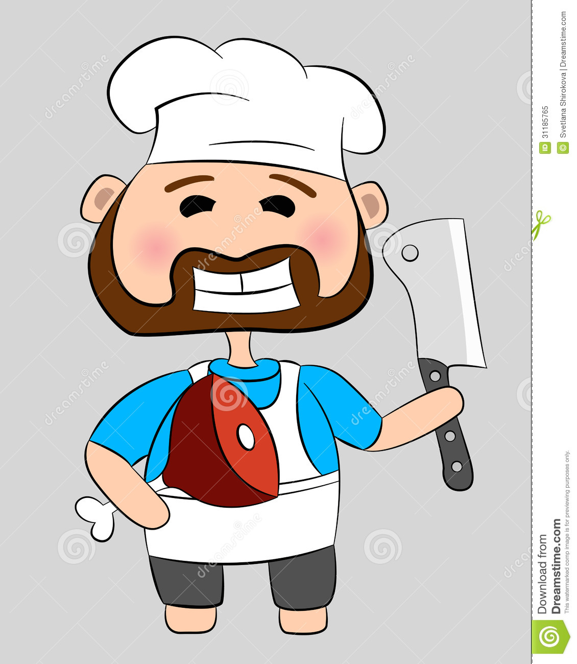 Butcher With Knife And Meat Royalty Free Stock Photo   Image  31185765