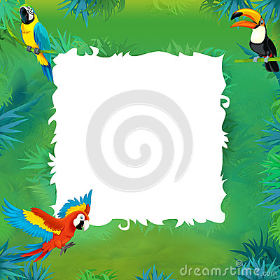 Cartoon Safari   Jungle   Frame Royalty Free Stock Images