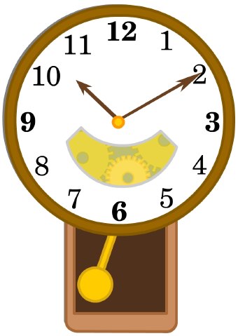 Clip Art Of A Brown Wall Clock With White Face Black Numerals And A    