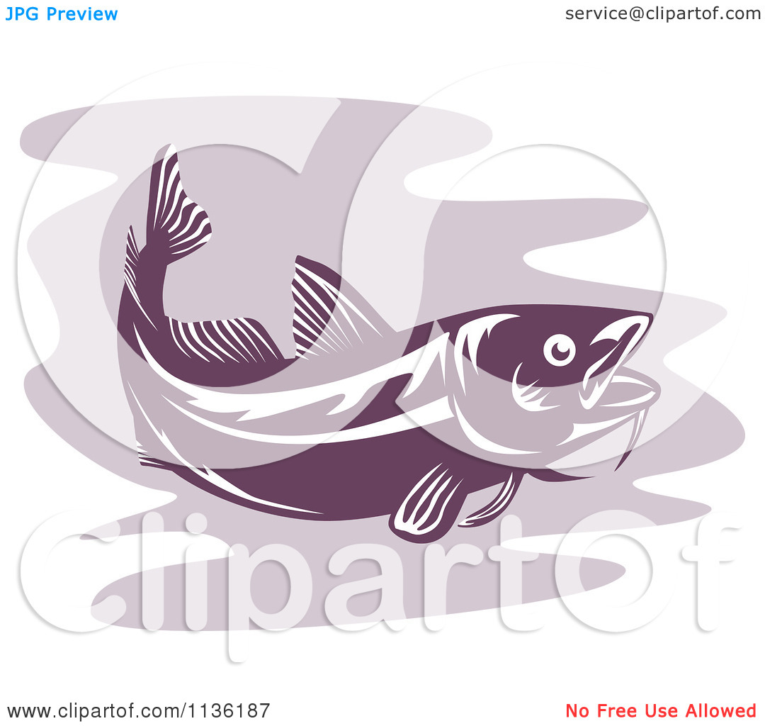Clipart Of A Retro Cod Fish 4   Royalty Free Vector Illustration By