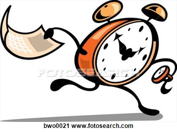 Clipart Of A Running Clock Looking At Its Watch Bwo0021   Search Clip    