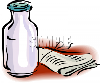 Clipart Picture Of A Bottle Of Milk And The Paper   Foodclipart Com