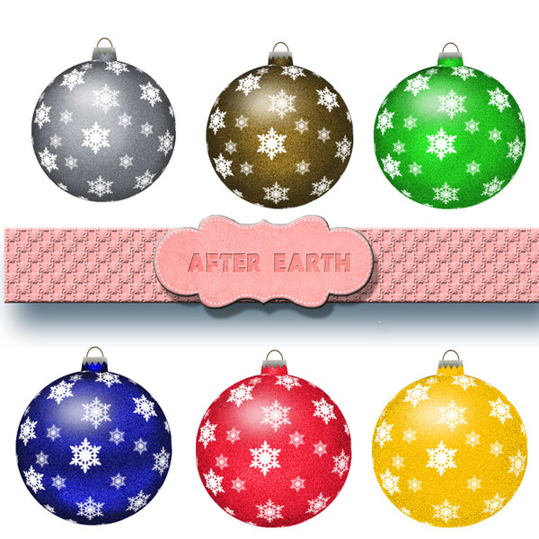 Colorful Christmas Ornaments Digital Clipart Set By Afterearth