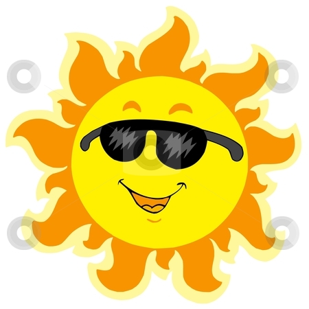 Cute Summer Sun With Sunglasses Stock Vector Clipart Cute Summer Sun