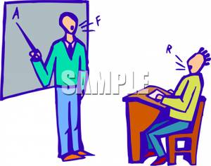 English Teacher Teaching Pronunciation   Royalty Free Clipart Picture