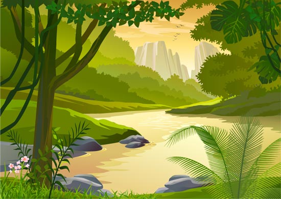 Forest And Jungle Landscapes Vector Download Forest And Jungle