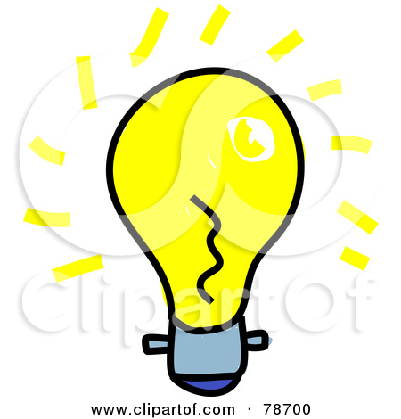 Free  Rf  Clipart Illustration Of A Bright Yellow Light Bulb With Rays